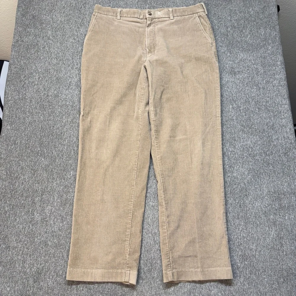 Roundtree & Yorke‎ Outdoors Mens 36x32 Tan Corduroy Pants Straight Leg Khaki Tan